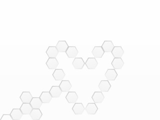 Fototapeta premium Concept abstract hexagon background. Technology on white background. Embossed Hexagon , honeycomb ,light and shadow. Vector illustration.