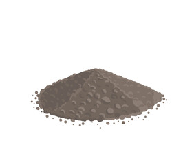 Pile of earth. Heap of soil. Soil for growing plants. For agricultural. Vector illustration.