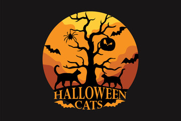 Halloween black cat silhouette design