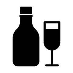 Bottle and glass icon