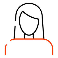 An editable design icon of female avatar
