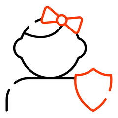 Child security icon, editable vector design of child security