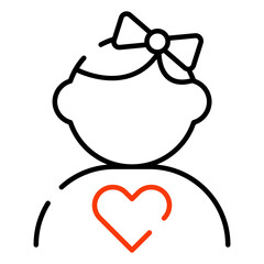 Fototapeta premium An editable design icon of girl