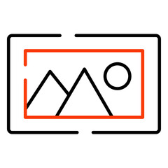 Landscape icon in linear design