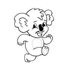 Aussia koala running for kids coloring book © Marty's Art