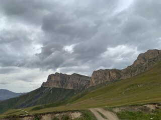 clouds in the mountains