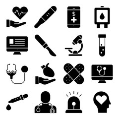 Pack of Medical Accessories Solid Icons