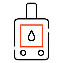 Sugar test machine icon, solid design of glucometer