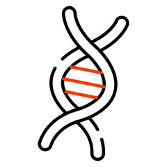 Hereditary material icon, vector design of deoxyribonucleic acid