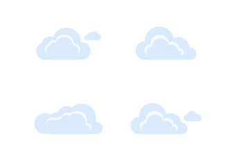 blue cloud vector isolated on white background ep168