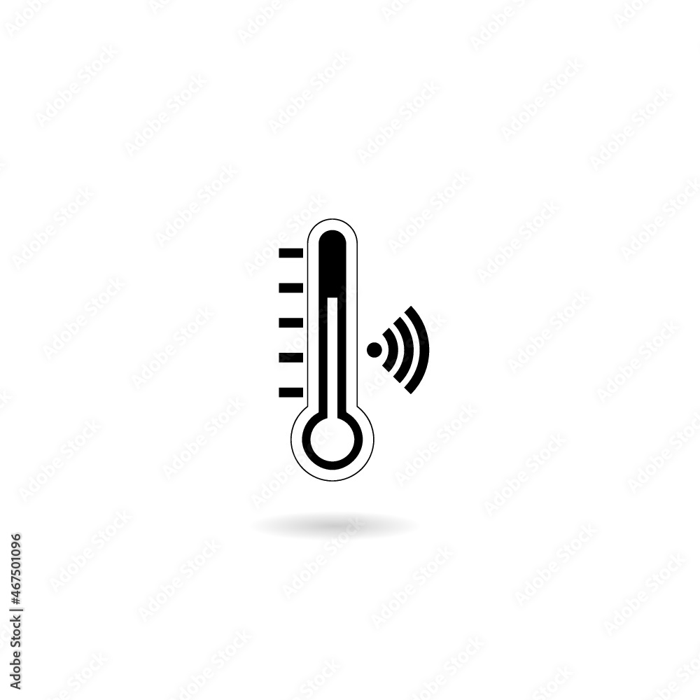 Poster smart temperature icon with shadow isolated on white background