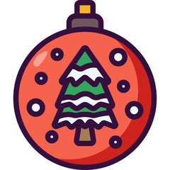 christmas ball line icon
