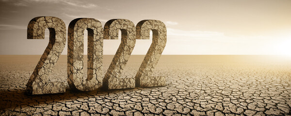 Figures 2022 in the desert. Global warming and climate changes	