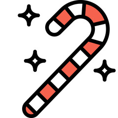 candy cane one color icon