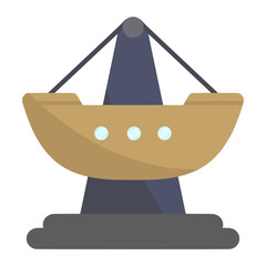 swing boat for carnival color illustration
