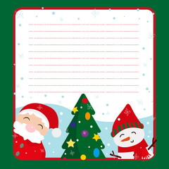 christmas card with santa claus and gifts