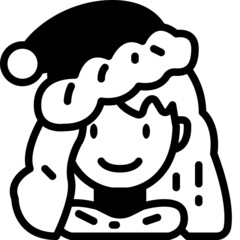 girl solid line icon