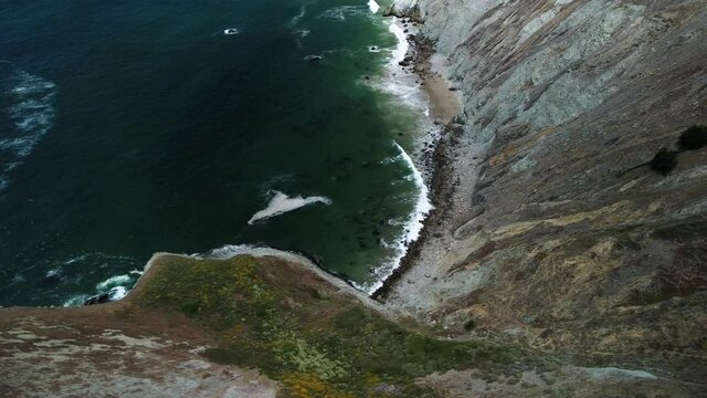 Drone footage of the pacific coast line south of San Francisco, California.