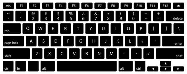 Vector illustration of laptop keyboard