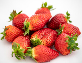 Strawberries on white background