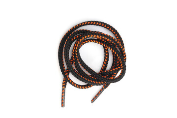 Shoe lace on a white background. Top View.