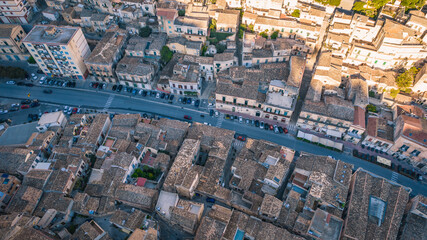 Obraz premium Wonderful View of Modica City Centre from above, Ragusa, Sicili, Italy, Europe, World Heritage Site