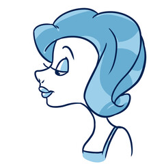 Blue style portrait young girl hairstyle illustration cartoon