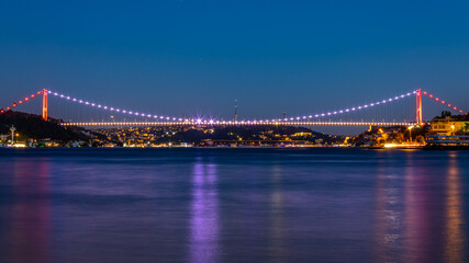 Fototapeta na wymiar Bosphorus at Night, Istanbul