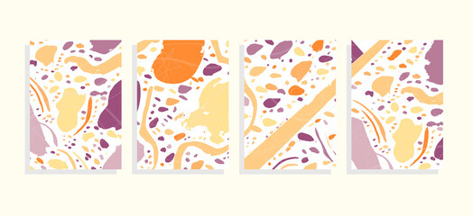 a4 vector background set with   
 colorful grunge splash design