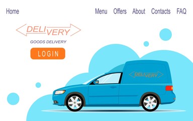 Fast delivery of small-sized cargo. Web banner design.