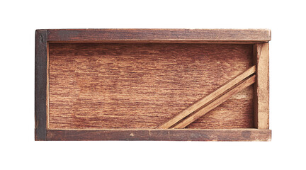 old wooden box on white background