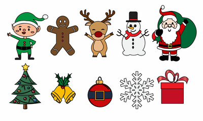 christmas icons set