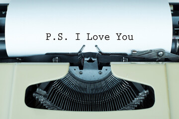 I love you message on typewriter