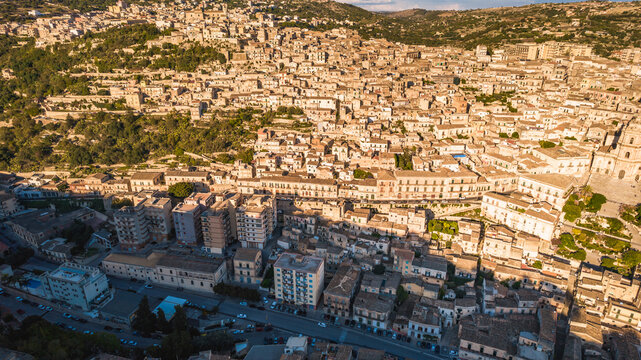 Wonderful View of Modica City Centre  from above, Ragusa, Sicili, Italy, Europe, World Heritage Site