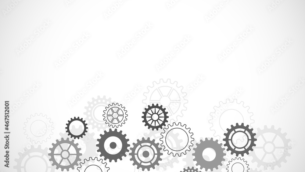 Poster cogs and gear wheel mechanisms. concepts and ideas for hi-tech digital technology and engineering de