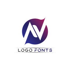 N logo font company logo business and letter initial N design vector and letter for logo