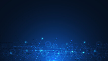 Abstract technology background with arrows and lines. Concepts and ideas for hi-tech digital technology and engineering design