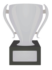 Silver  prize trophy. vector illustration