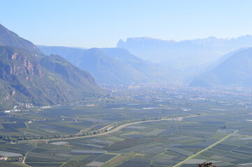 View to Bolzano mountains behind 