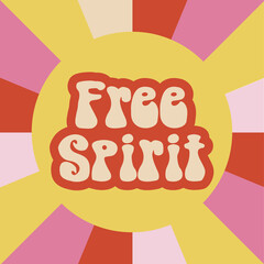 60's aesthetics hippie love free spirit vector lettering hippie font