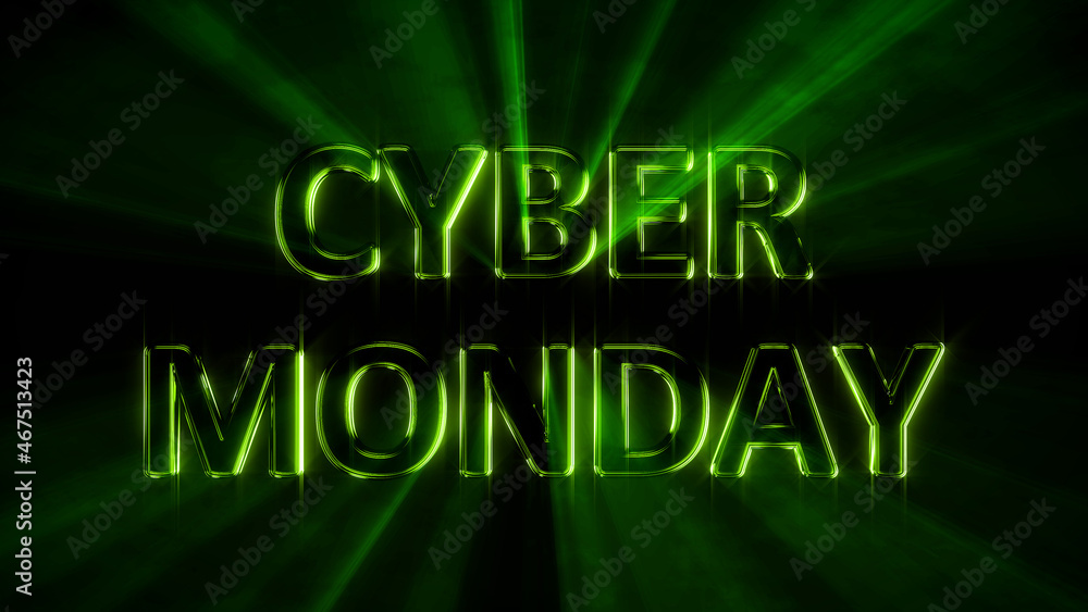 Poster bright shining text for cyber monday give-away, isolated - object 3d rendering