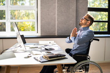 Persons Who Uses A Wheelchair Praying