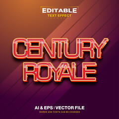 Century Royale Text Effect modern style red color 3D