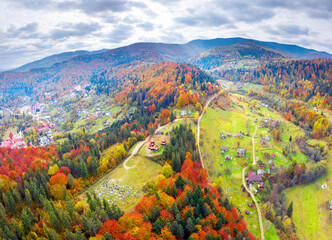 Temple Carpathians autumn mountains