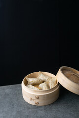 Freshly steamed dumplings