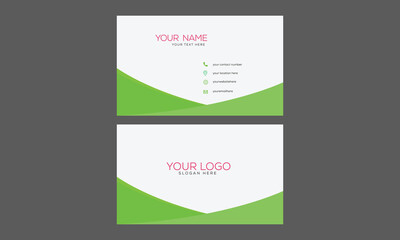 Green Color Scheme with Business Card Design Template
