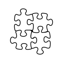 Obraz premium puzzles icon line isolated on white background vector