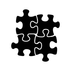 puzzles icon on white background vector illustration black