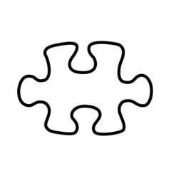 puzzles line icon on white background vector illustration