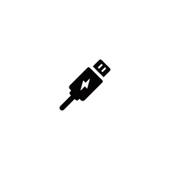USB cable simple flat icon vector illustration